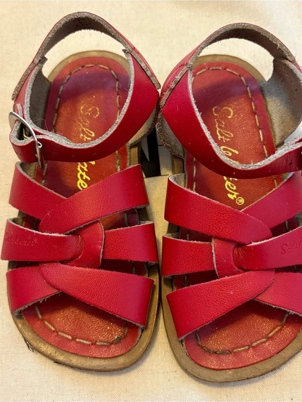 Salt Water Sandals by Hoy Red Leather Toddler Sandals
